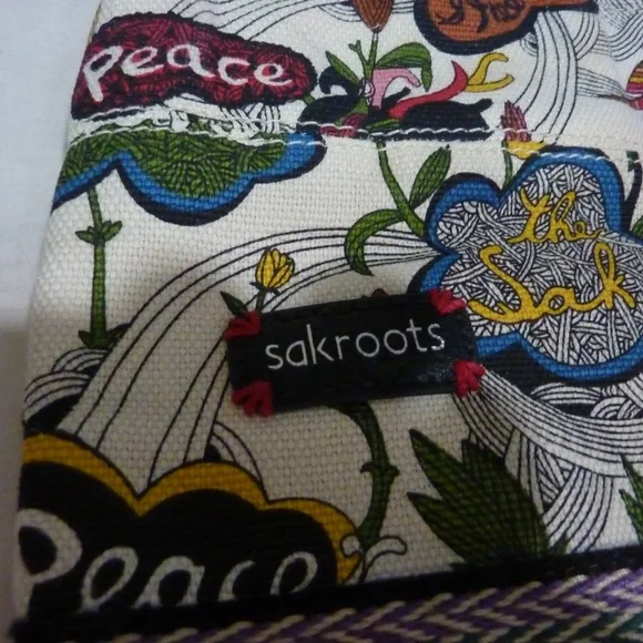 Sakroots Peace  Tote Duffle Bag Over Shoulder for Yoga  Mat 24''long NEW - Picture 6 of 10
